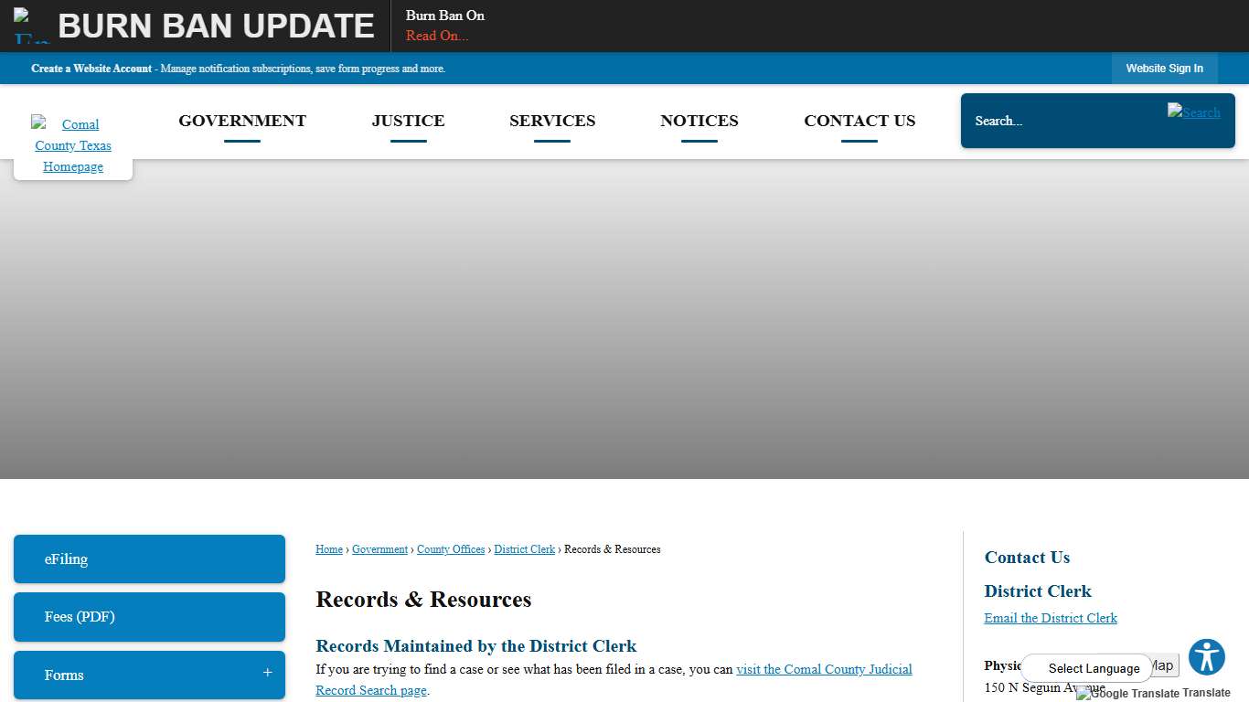 Records & Resources Comal County, TX