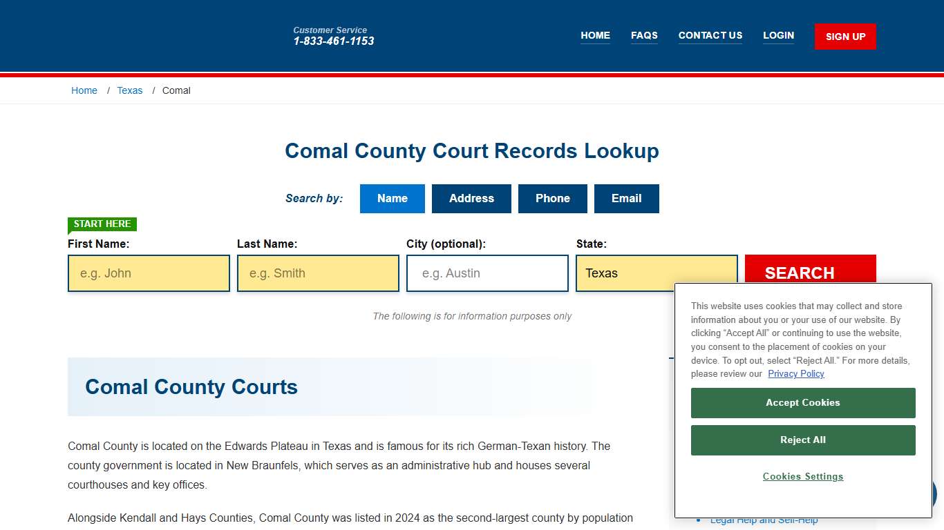 Comal County Court Records TX Case Lookup
